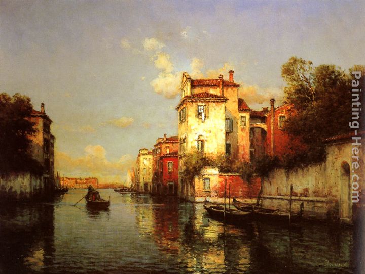 Gondola on a Venetian Canal painting - Antoine Bouvard Gondola on a Venetian Canal art painting